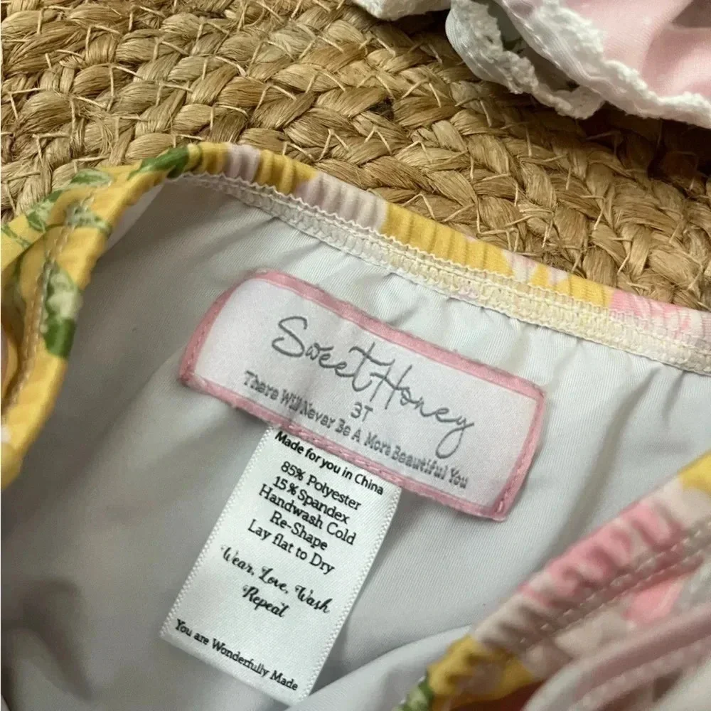 SweetHoney Sweet Honey Swimsuit 2 Piece Ruffle Bikini Baby Girls Toddler 3T